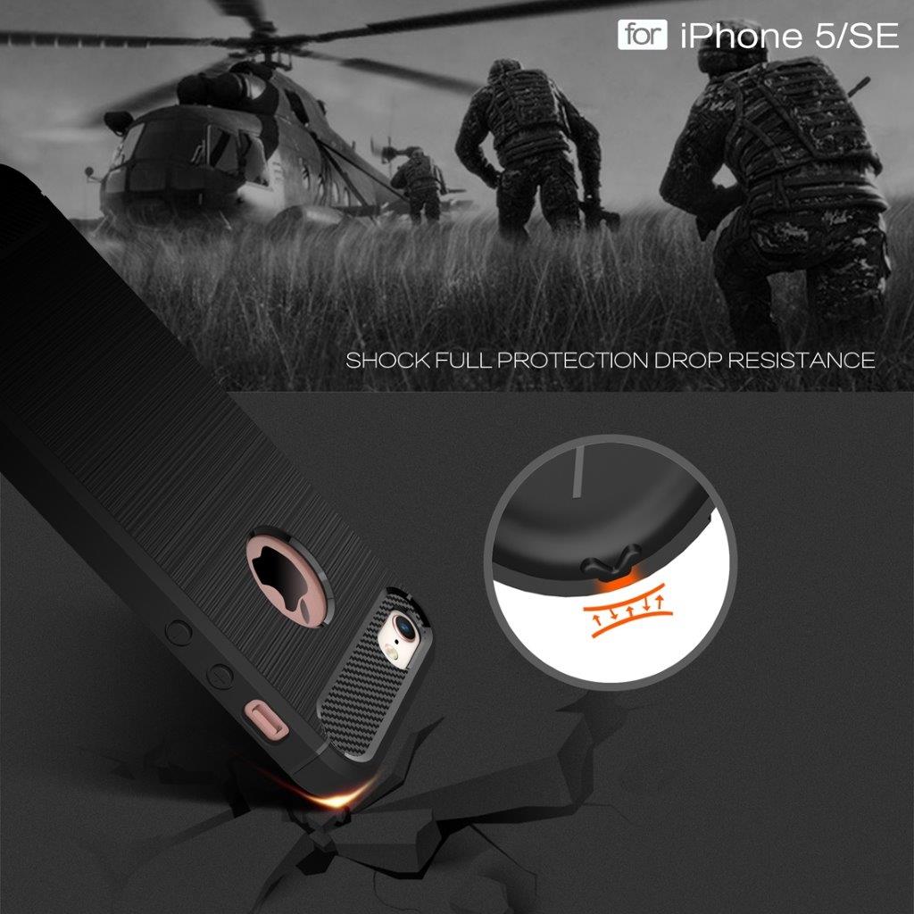 Brushed Armor Case iPhone SE & 5s & 5 - Punaisen värisenä