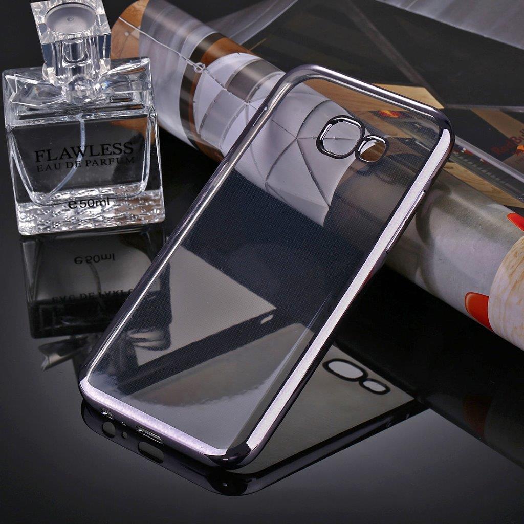 Läpinäkyvä kuori Samsung Galaxy A7 2017 harmailla reunoilla