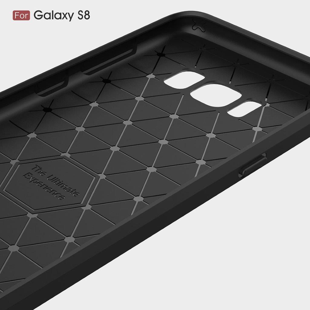Shockproof Kuori Samsung Galaxy S8 Brushed Carbon Fiber