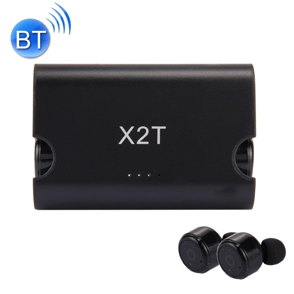 X2T Dubbla Bluetooth Earphone latausasemalla