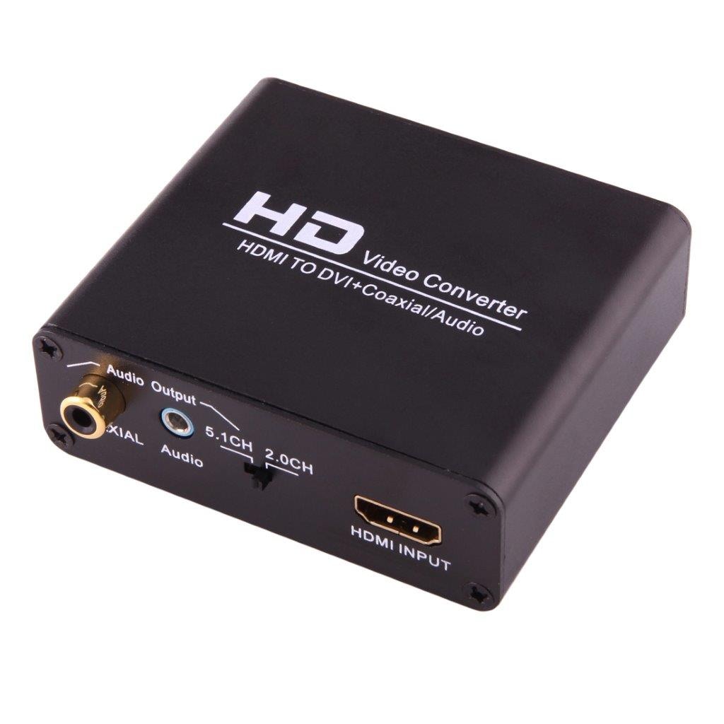 HDMI - DVI muunnin / adapteri + 3.5mm ääni