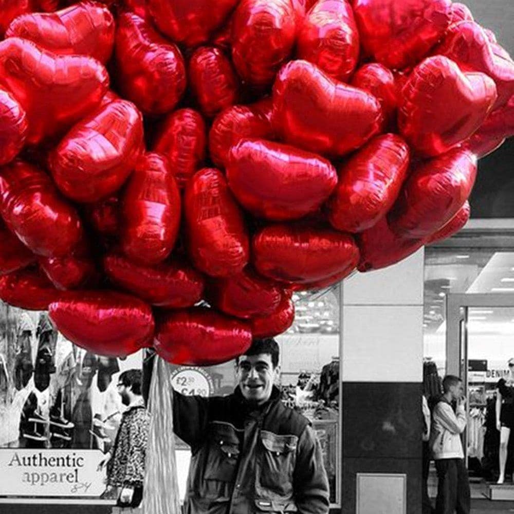 Heliumpallo 80cm - Punainen sydän