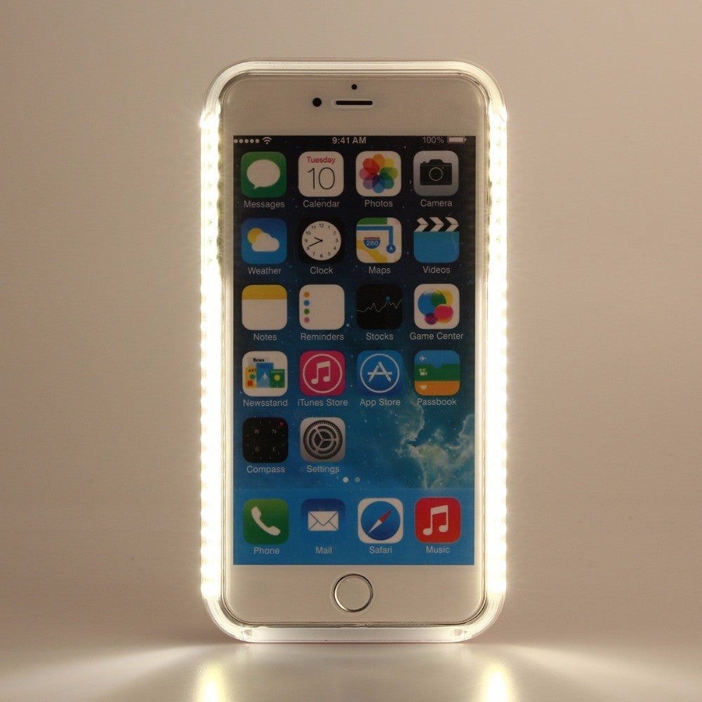 Selfie-kuori iPhone 7 Led-lampulla