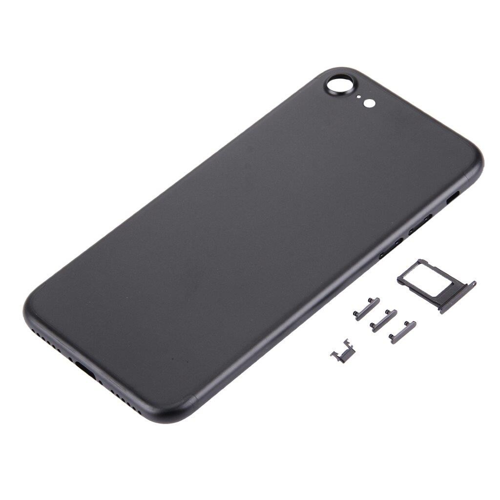 Takakuori musta iPhone 7 + näppäimet - Täydellinen korvaava kuori
