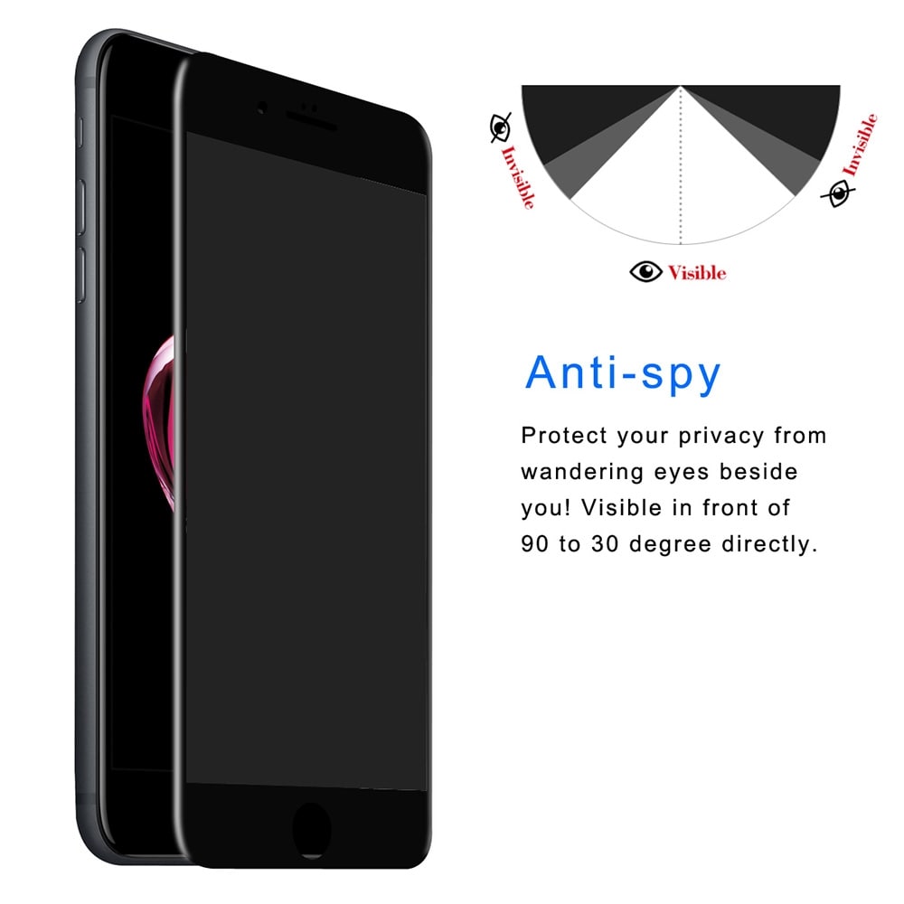 Privacy-näytönsuoja karkaistua lasia  iPhone 6 & 6s - Suoja koko näytölle