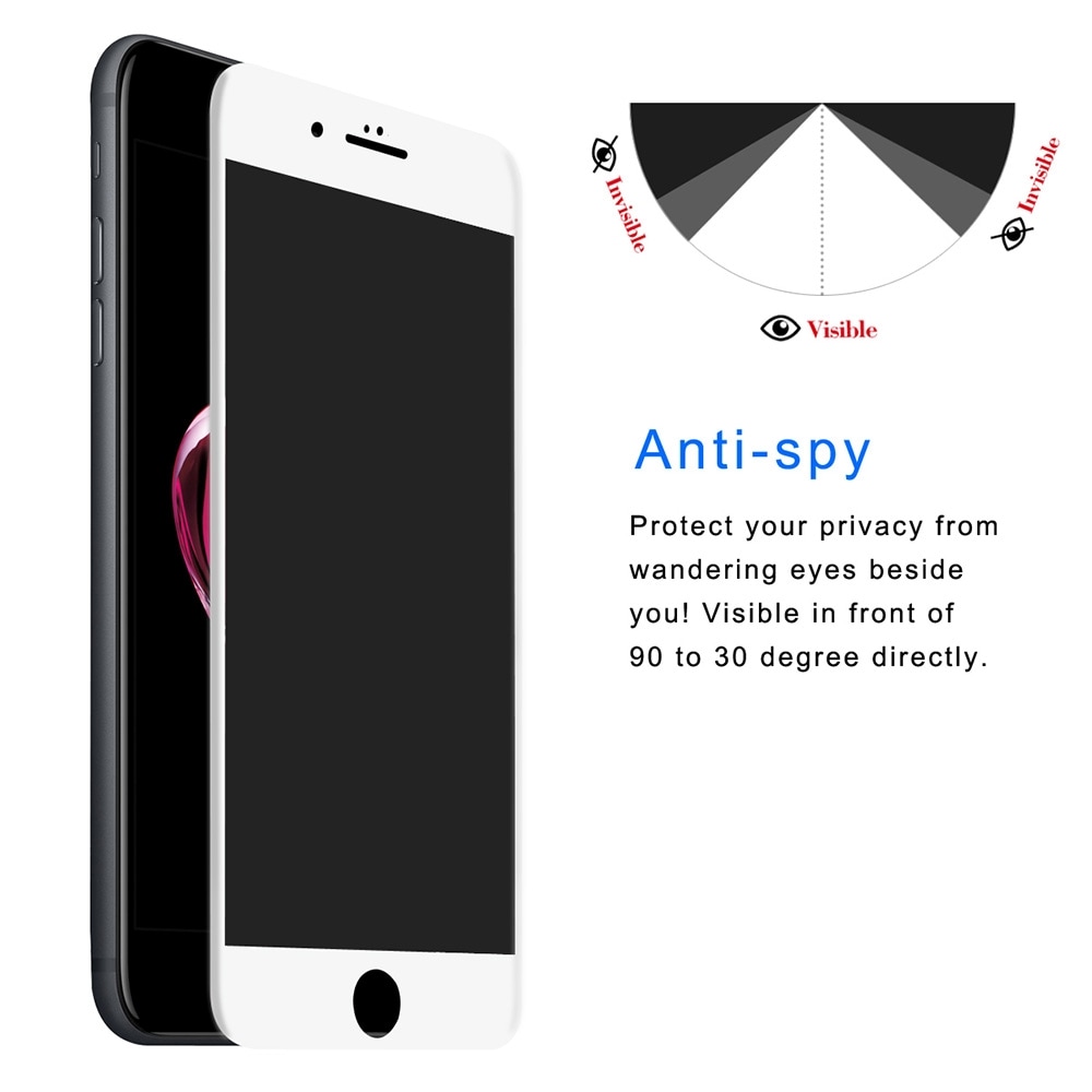 Spy-näytönsuoja karkaistua lasia iPhone 6 & 6s - Suoja koko näytölle