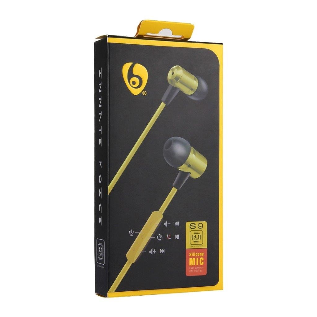Keltaiset Bluetooth stereokuulokkeet iPhone / Android Mikrofonilla