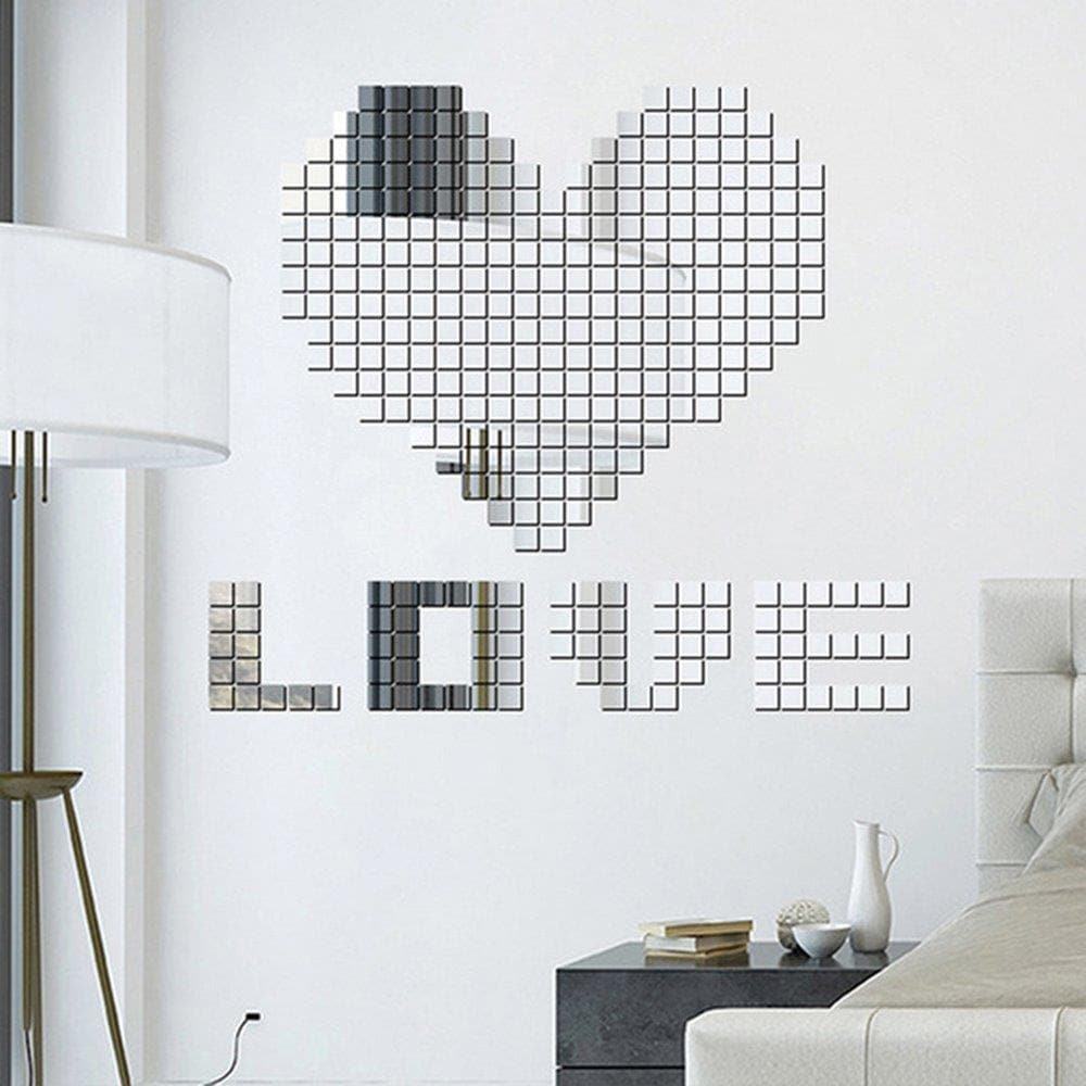 Seinätarra / wall stickers - Metallic LOVE