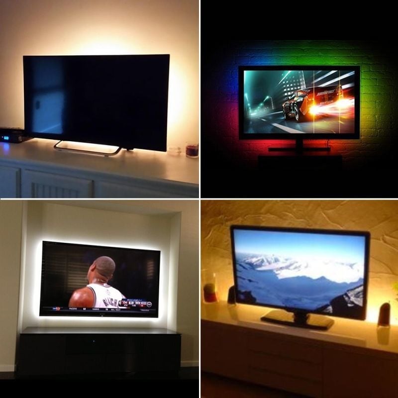 Tv-taustavalaistus Usb kaukosäätimellä - 12W 60 LED SMD 5050 RGB 1x1m
