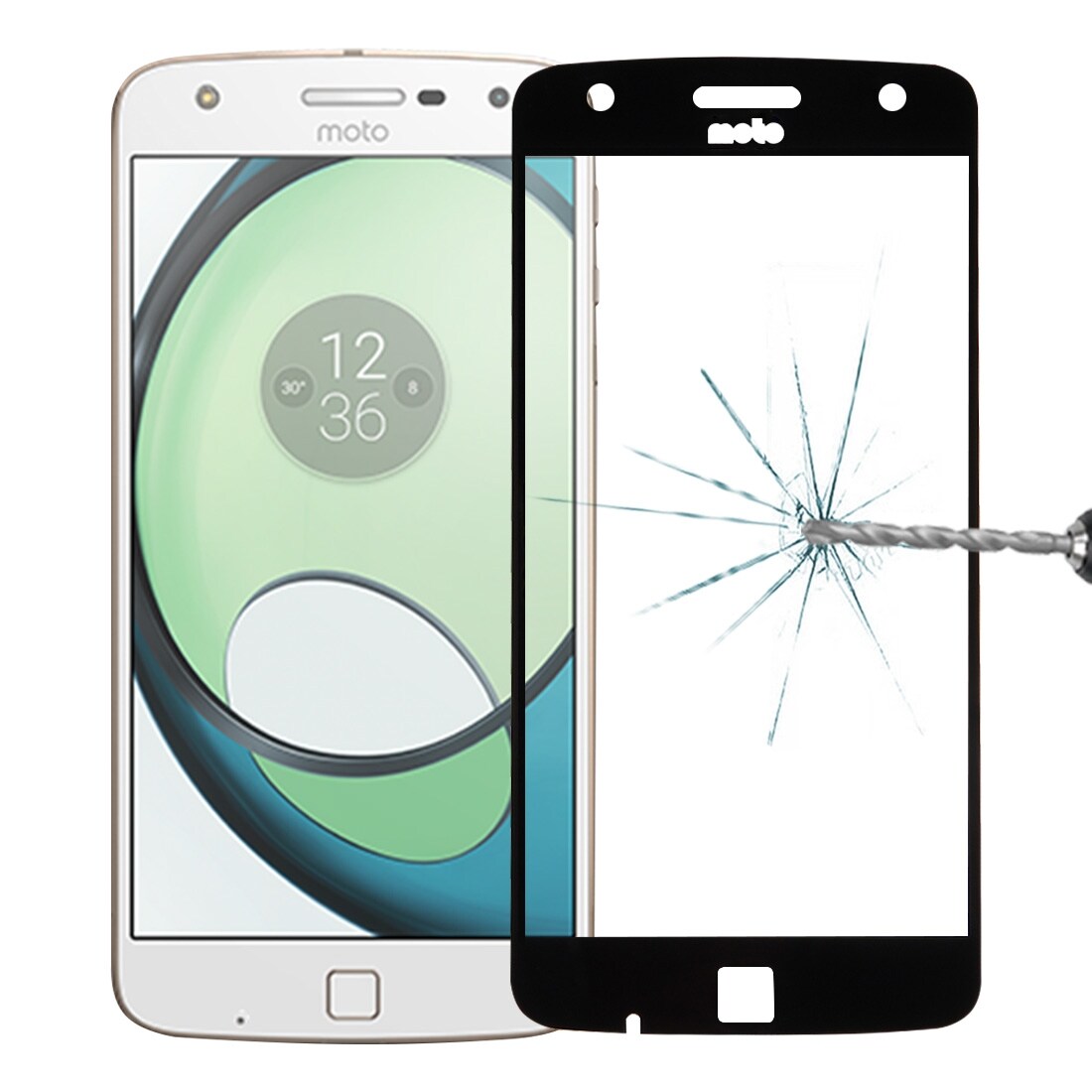 Näytönsuoja karkaistua lasia Motorola Moto Z Play - Suoja koko näytölle