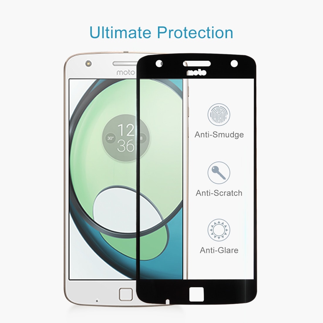 Näytönsuoja karkaistua lasia Motorola Moto Z Play - Suoja koko näytölle