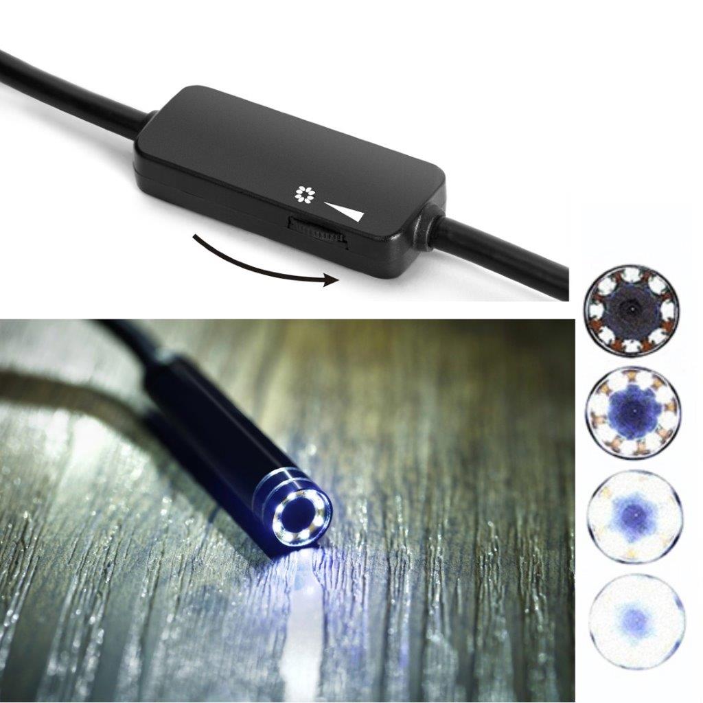 Tarkastuskamera USB Tyyppi-C 8 LED & USB Sovitin- 3 metriä / 8mm