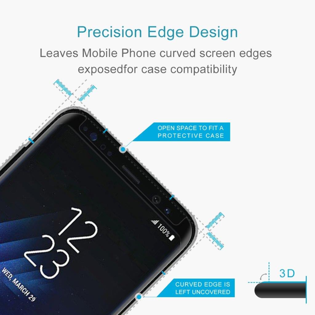 Näytönsuoja karkaistua lasia Samsung Galaxy S8 - Musta