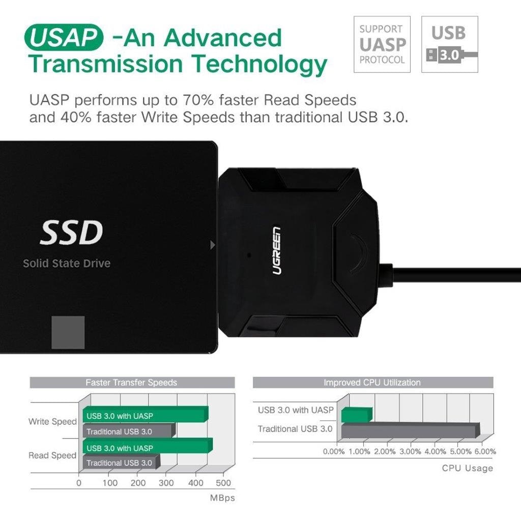 Sovitin muunnin USB 3.0 - SATA-sovitin  2.5 / 3.5" kiintolevy
