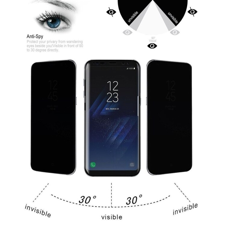 Privacy Näytönsuoja karkaistua lasia Samsung Galaxy S8+