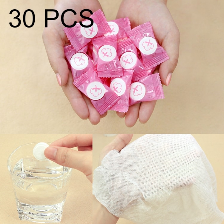 Käsipyyhe tabletin muodossa, joka liuotetaan veteen - 30Pakkaus 22*20cm