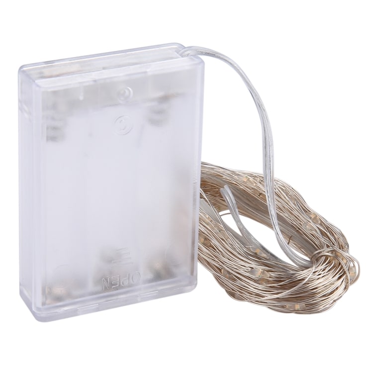 Paristokäyttöinen Valonauha / Led-nauha 10metriä - 100 kpl kylmän valkoisia lamppua