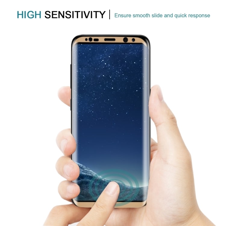 Kaareva näytönsuoja karkaistua lasia Samsung Galaxy S8 - Kulta