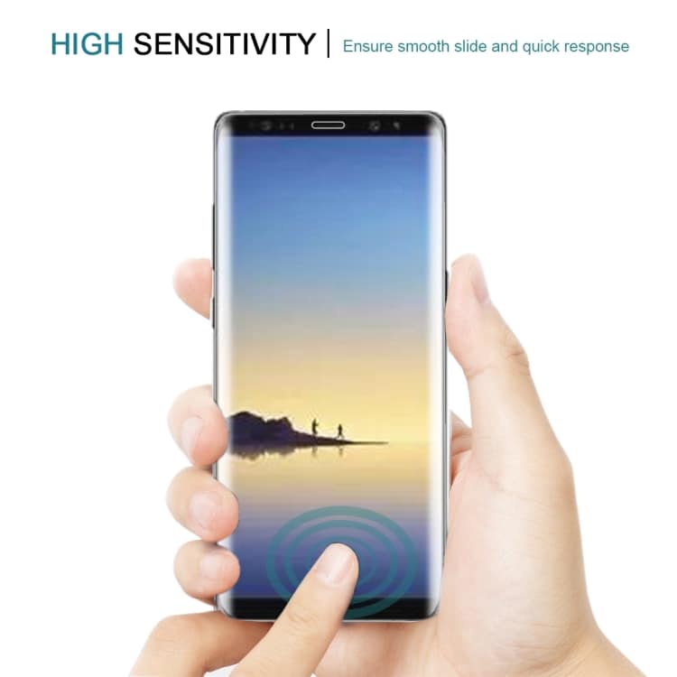Kaareva näytönsuoja karkaistua lasia Samsung Galaxy Note 8 - Läpinäkyvä