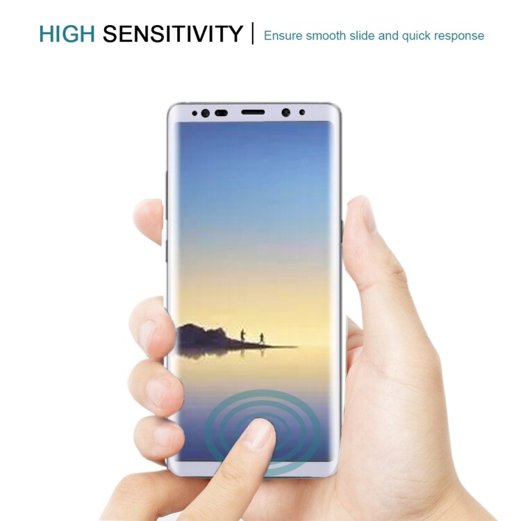 Kaareva näytönsuoja karkaistua lasia Samsung Galaxy Note 8 - Valkoinen