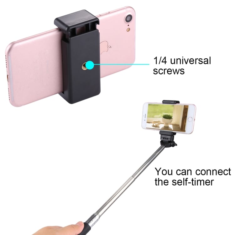 Universaali matkapuhelimen pidike kamerakiinnikkeellä / Selfiestick-kiinnikkeellä