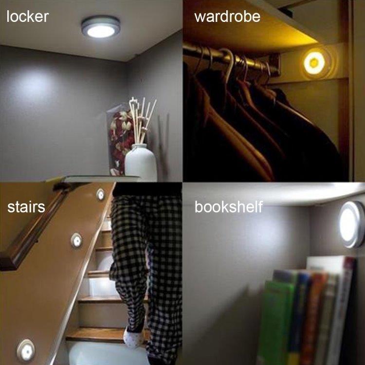 Paristokäyttöinen LED-valaisin makuuhuoneeseen / keittiöön / vaatekaappiin