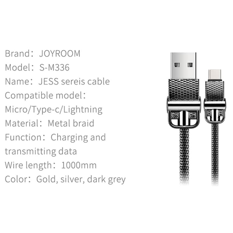JOYROOM Kultametalli Latauskaapeli USB-C / Tyyppi-C