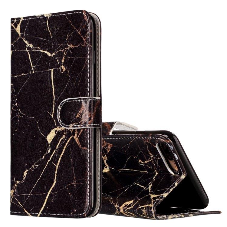 Musta Marmori Lompakko iPhone 8 Plus & 7 Plus