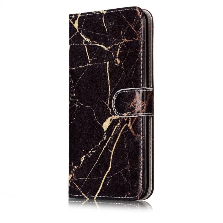 Musta Marmori Lompakko iPhone 8 Plus & 7 Plus