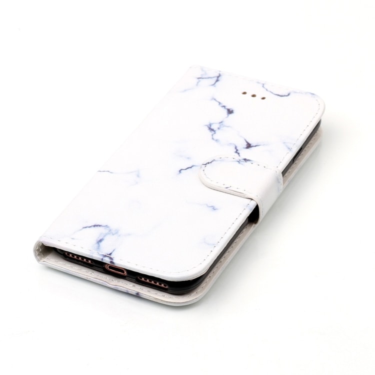 Valkoinen Marmori Lompakkokotelo iPhone 8 & 7