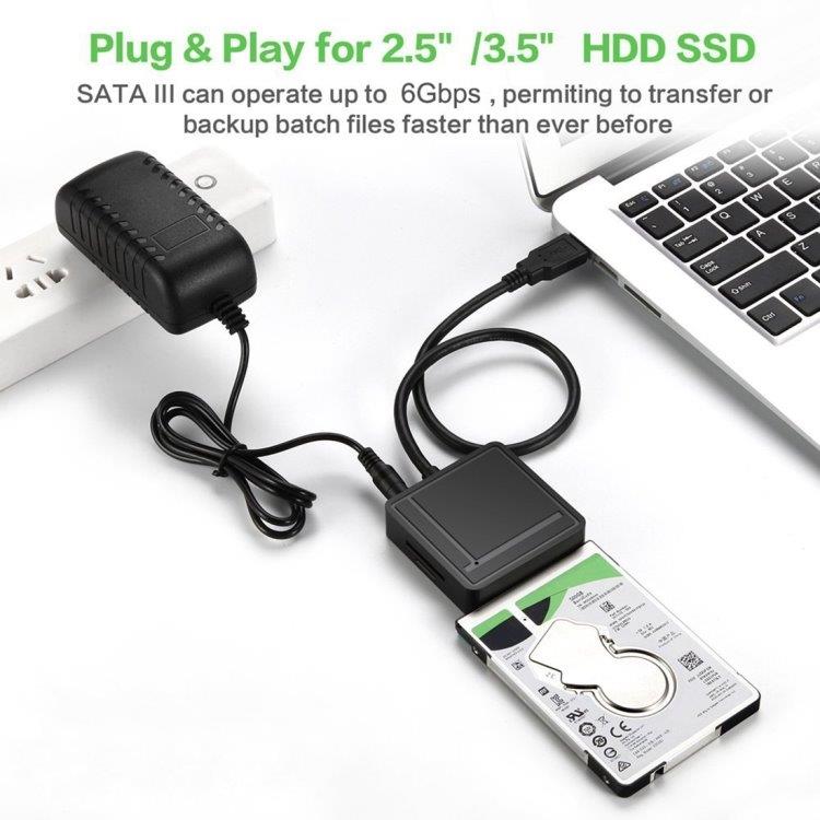 Kiintolevysovitin USB-C Tyyppi C SATA 3.0 + 2 USB 3.0 + Kortinlukija
