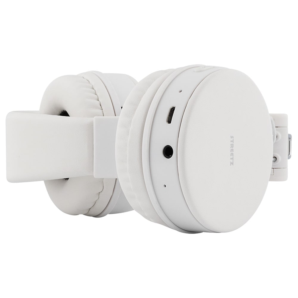 STREETZ taittuvat Bluetooth-kuulokkeet mikrofonilla Valkoinen