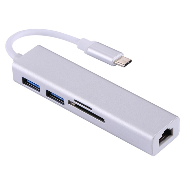 USB-C-sovitin verkkoon & 2 x USB 3.0 & Micro SD usb-keskitin