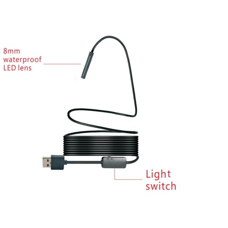Kova Langaton Tarkastuskamera 1200P HD WiFi Endoskooppi 8 LED - 3,5 Metriä
