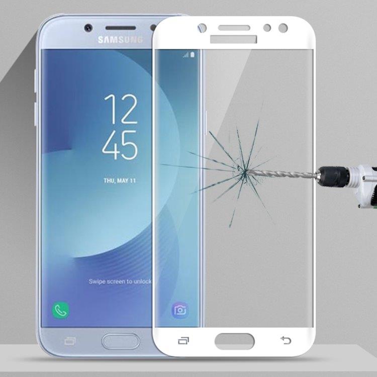Suoja karkaistua lasia koko näytölle Samsung Galaxy J5 2017 - Valkoinen