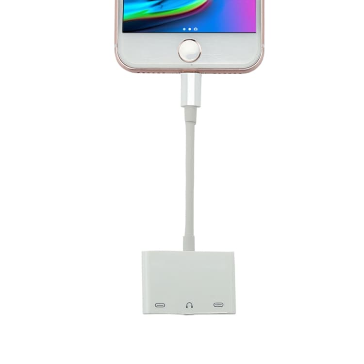 iPhone X/XS / 8 / 7 äänisovittimen kuulokeliitäntä + 2kpl iPhone lightning-liitäntää