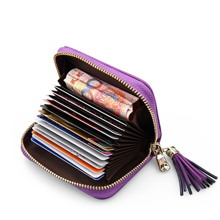 RFID Käsilaukku vetoketjulla - 15 lokeroa korteille