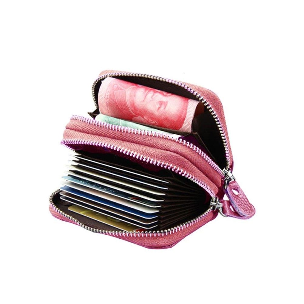 Pinkki Lompakko RFID suojalla - Useita lokeroita