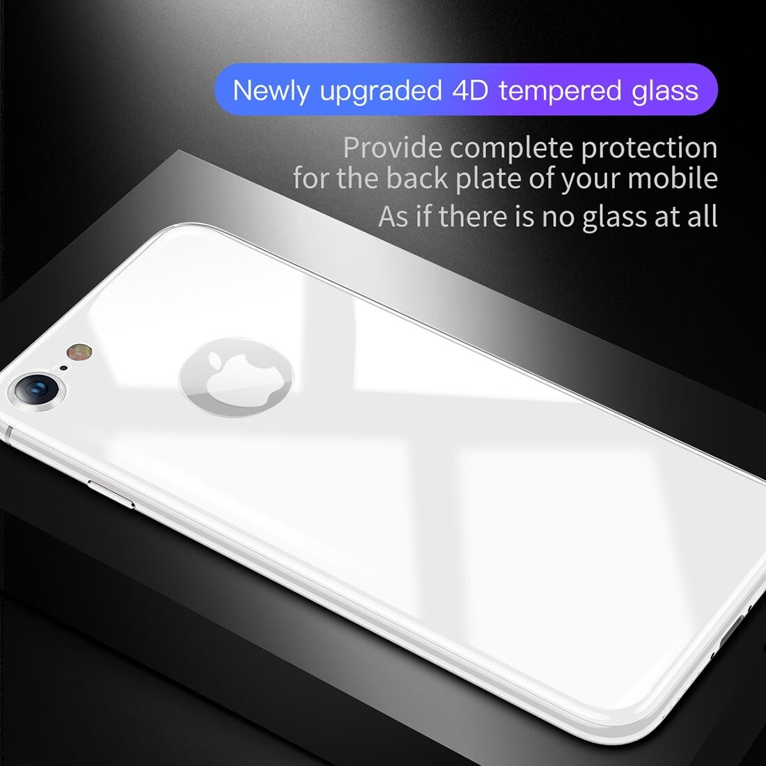 Baseus Näytönsuoja Takaosan suoja karkaistua lasia iPhone 8 - Hopea