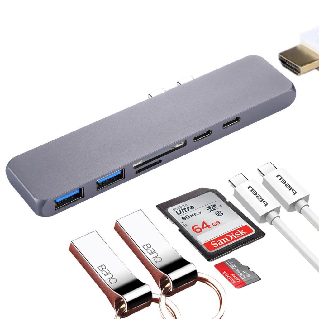 Kortinlukija  Plus Hubi USB Tyyppi-C HUB - HDM / USB Tyyppi-C / SD-kortti