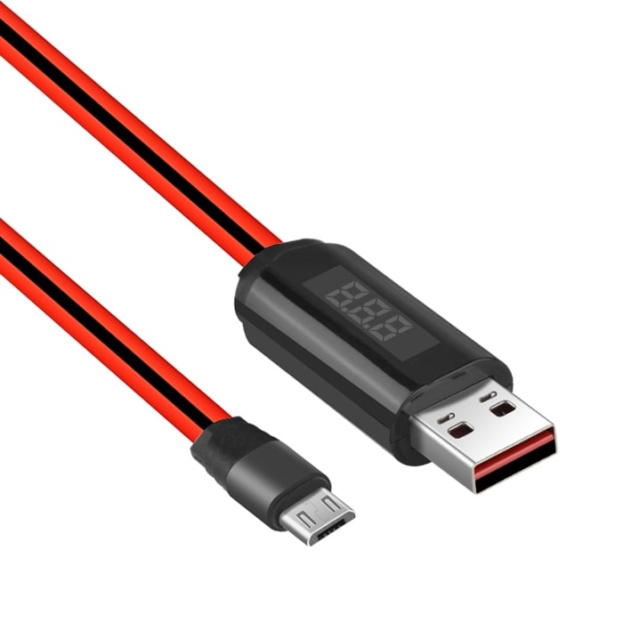 Hoco Micro-USB Latauskaapeli LCD-näyttö latausajalle & Voltille