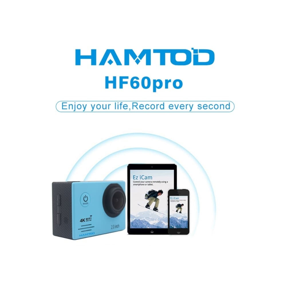 HAMTOD HD 4K WiFi Actionkamera kaukosäätimellä