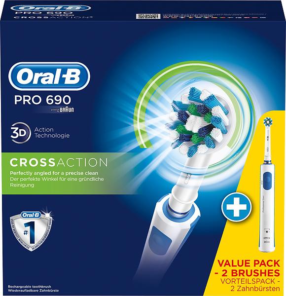 Oral-B PRO 690 CrossAction Sähköhammasharja - 2 Bonuspakkaus