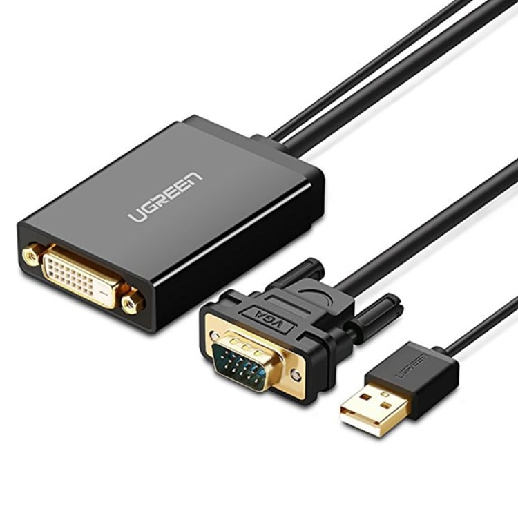 Adapteri / Signaalinmuunnin VGA - DVI + USB