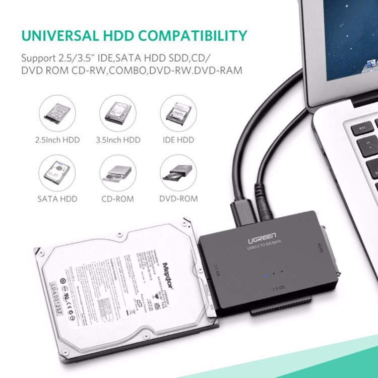 Adapteri USB 3.0 - SATA / IDE Kiintolevy 2.5" / 3.5"