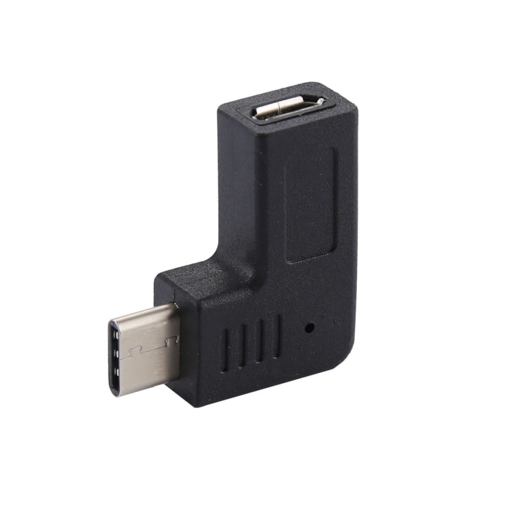 Kulma-adapteri Micro-USB - USB Tyyppi-C