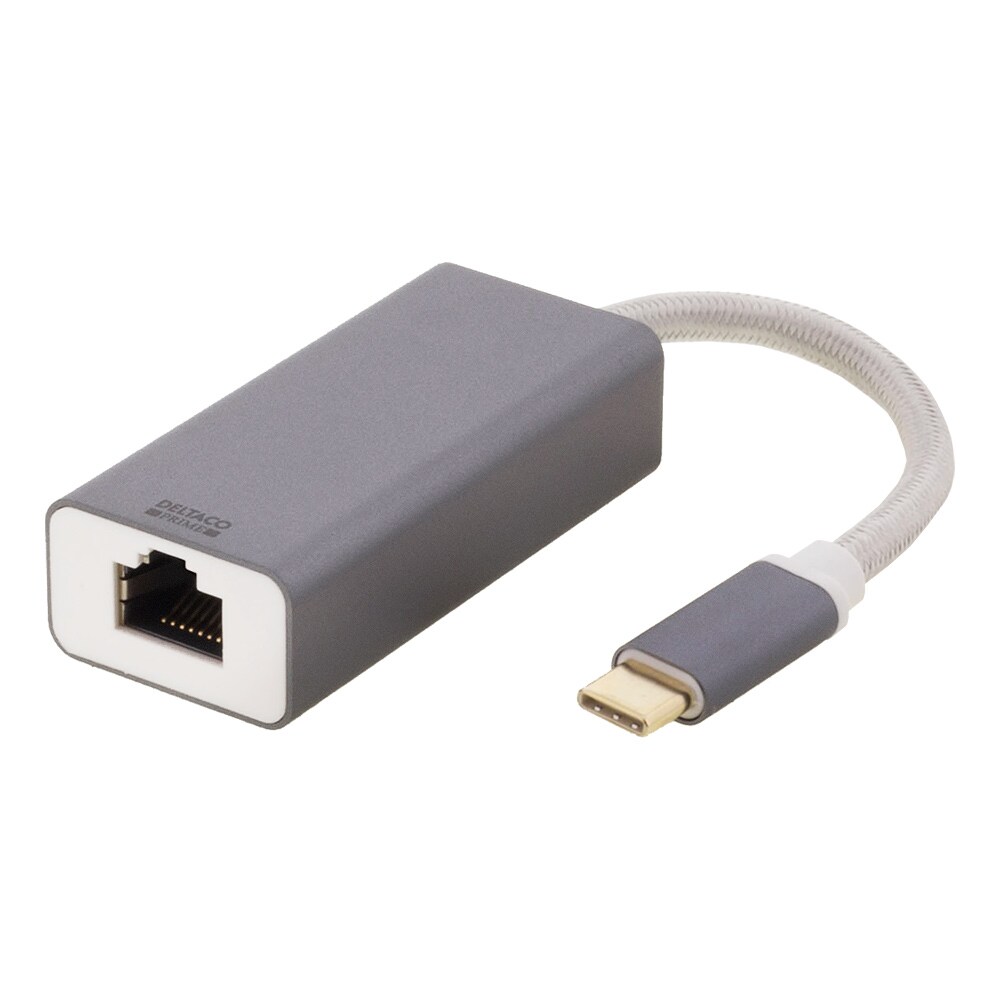 DELTACO USB-C verkkosovitin, Gigabit