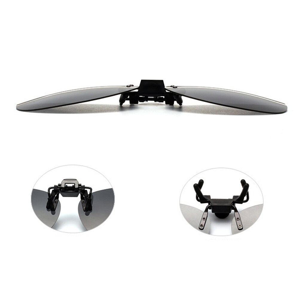 Clip-on aviator-aurinkolasit, joissa on musta linssi ja UV400-suojaus