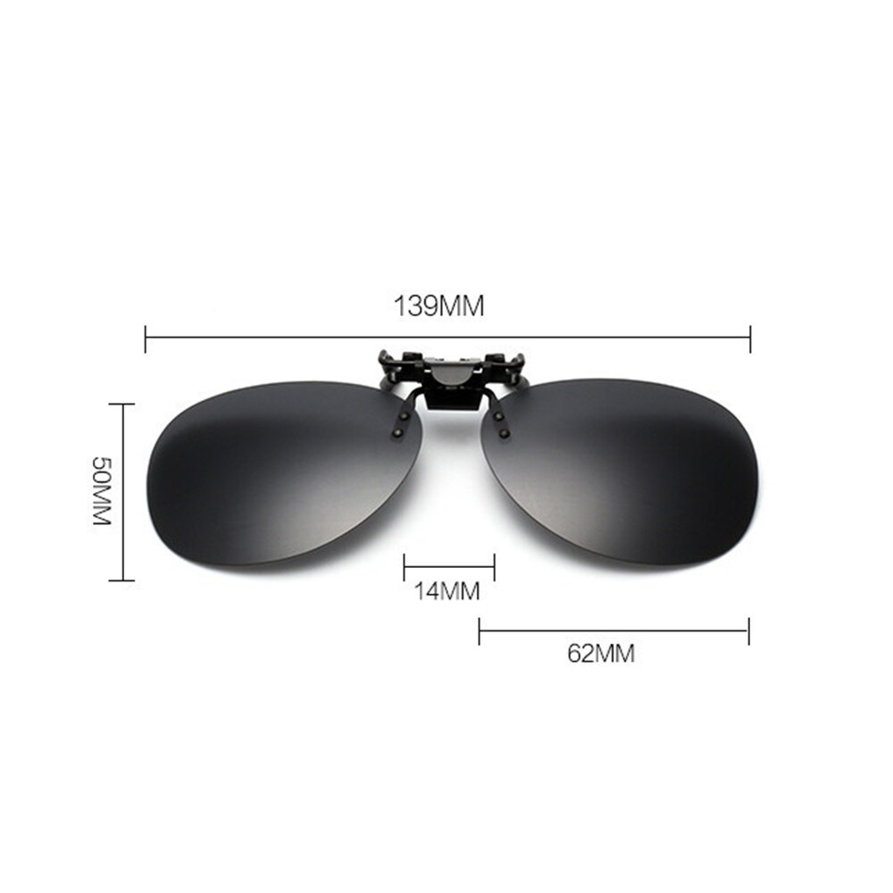 Clip-on aviator-aurinkolasit, joissa on musta linssi ja UV400-suojaus