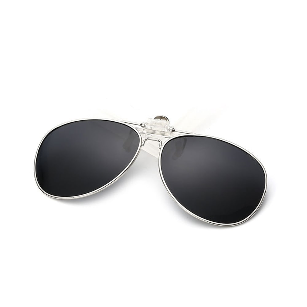 Clip-on Aviator-aurinkolasit UV400-suojalla ja Musta linssin värillä